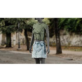3D Skirt with Tshirt